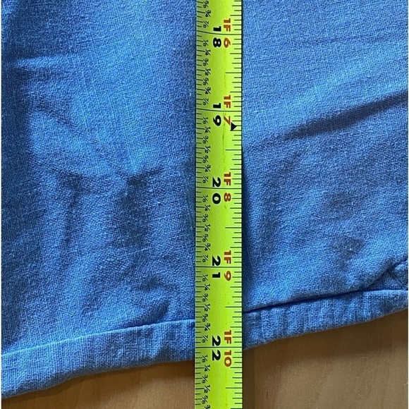 Erika Petites woman's Large Petite Linen pant trouser summer blue - Picture 9 of 10